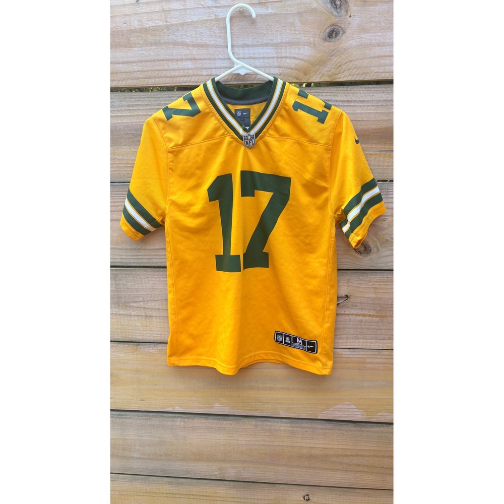 Nike Green Bay Packers Davante Adams 17 Jersey Youth Medium Yellow NFL On Field